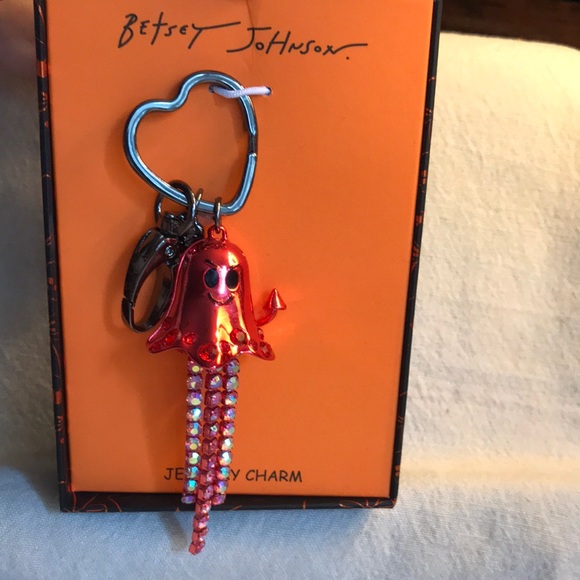 NIB * Betsey Johnson Red Devil Ghost Jewelry Charm - Picture 1 of 4